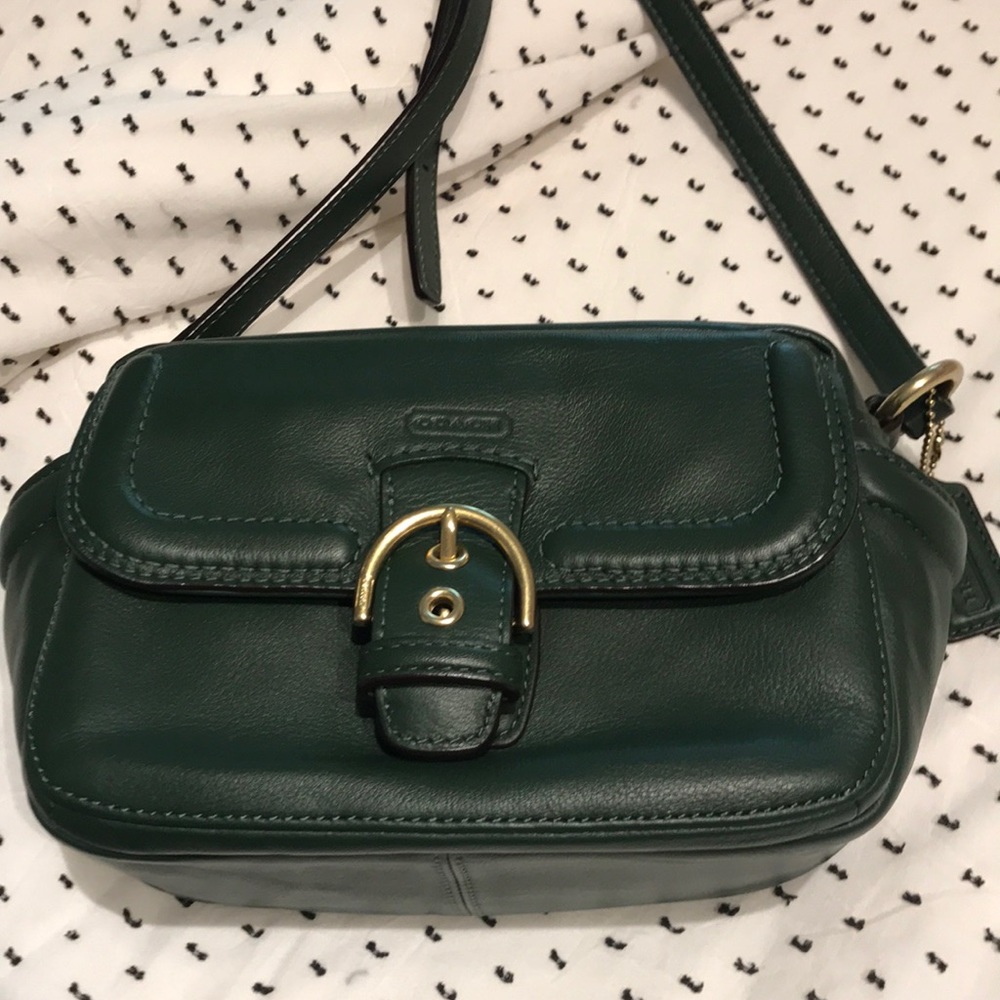 Coach hunter green camera bag